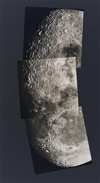 ADOLF VOIGT & HANS GIEBLER (active 1950s-2000s) An elegant series of 30 detailed photographs of the moon's surface on 10 panels, depic